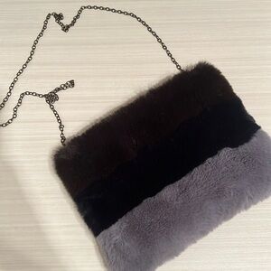 Faux fur clutch